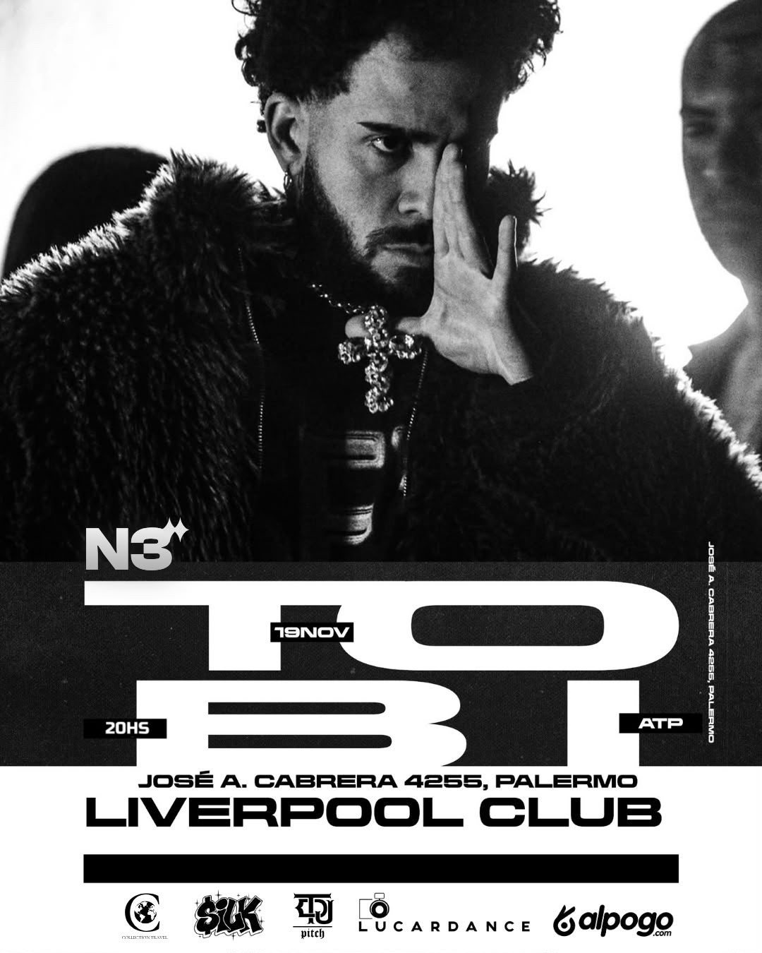 Flyer de ORIGEN con Tobi, 19 de noviembre en Liverpool Club